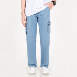 Otsky Celana Cargo Denim X Cavier Premium Jeans Pria Reguler Fit