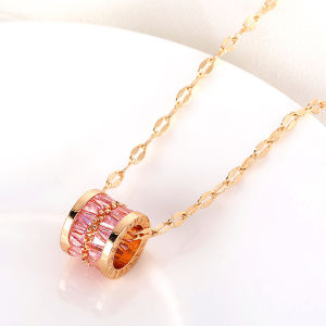 BESFOME 18K สแตนเลสทองเลขโรมันนำโชคสร้อยคอจี้ไหปลาร้าโซ่คริสตัลเพทายสำหรับผู้หญิงเครื่องประดับเครื่องประดับสำหรับงานแต่งงาน