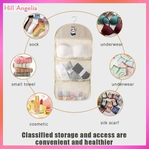 [Hill Angelia] 2 3 lớp lưu trữ dung lượng lớn túi lưới đồ lót vớ lưu trữ túi thoáng khí tủ quần áo tổ chức với quần áo móc áo