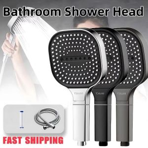 GUANY 3 Mode Large Panel Shower Head Square High Pressure Bathroom Shower Head Durable Large Flow Rainfall Bathroom Shower Tool Bathroom Use