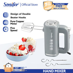 Sonifer Portable Electric Hand Mixer Electric Mixer For Baking Egg Beater Mixer Home Kitchen Tool Electric mixer 5 speeds easy eject hooks