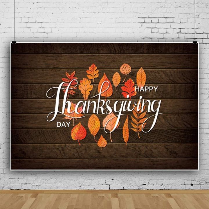 Maple Leaf Autumn Turkey Happy Thanksgiving Backdrop main image 1