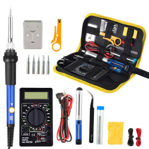 Set Solder Listrik Lengkap dengan Multimeter Iron Tool Kit 220V 60W /Solder Listrik Murah Paket Penyedot Penghisap Timah Set Kit Lengkap Komplit Station /Set Besi Solder Portabel
