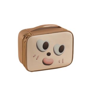 GUORE ด้ามจับที่สะดวกสบาย กระเป๋าแต่งหน้าลายการ์ตูน ชั้นเดียว/สองชั้น ความจุขนาดใหญ่ กระเป๋าถือเครื่องสำอางผู้หญิง น่ารัก แบบพกพา กระเป๋าเก็บของใช้ในห้องน้ำสำหรับเดินทาง ฝักบัว