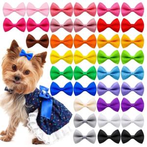 Pack Of 50 Pet Hair Bows Assorted Color Comfortable And Fashion Hair Clip For Pet Everyday Use And Special Occasions