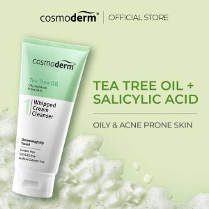 Cosmoderm Tea Tree Oil Whipped Cream Cleanser 125ml Face Wash Acne Care Oil Control Pencuci Muka Jerawat
