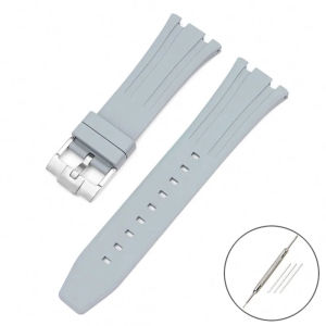 SDSXFluoro Rubber Strap for Audemars Piguet Royal Oak 15400 15500 26331 Butterfly Buckle Men Soft FKM Replace Watch Band for AP 26mmFYK