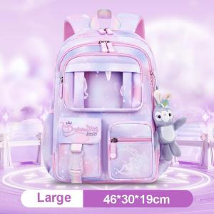 Cloud Pattern Backpack for Girls Waterproof Lightweight Large Capacity Multifunctional Kids Student School Bag
