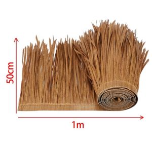 Fake Simulated Thatch Realistic Artificial Grass For Homestay Villa Roof Area Decoration