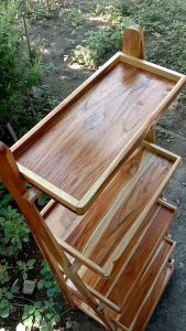 ชั้นวางของ5ชั้นพับใหญ่🚩ลงเคลือบเงา🚩(ขนาดสูง125ซม กว้าง50ซม ลึก40ซม ความห่างแต่ละชั้น25ซม )แข็งแรงทนทานน้ำหนักเบาเคลื่อนย้ายง่ายทนแดดทนฝนสินค้ามีพร้อมส่ง