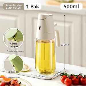 500ml oil can spray botol minyak goreng kaca tuang Botol semprotan yang dikabutkan
