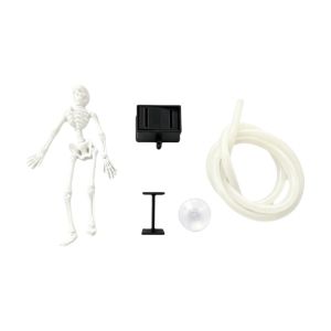 PYA94 Plastic Dancing Skeleton Aquarium Bubbler Gothic 3D Printed Wiggling Skeleton Statue Creative Air Driven Fish Tank Dance Skull for Fish Tank