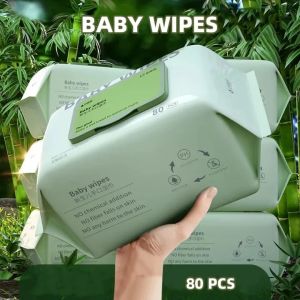 1/5 Packs Large Baby Wipes 80pcs Per Package Non-Alcohol Tissue Wipes