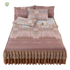 3pcs Bed Sheet Set Bed Valance Lace Bedspread Elegant Home Decoration [Winnereco World]