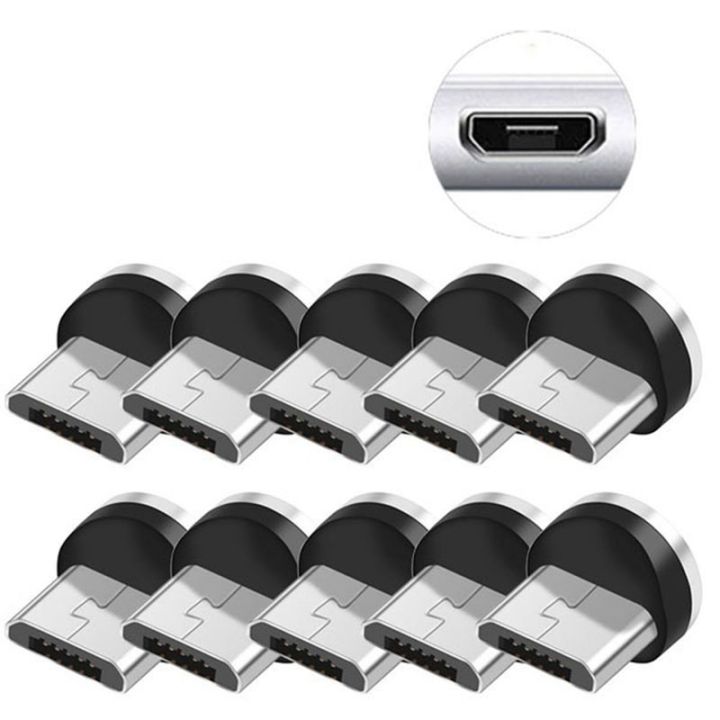 10PCS/SET Round Magnetic Cable Plug Pin Micro-USB Plugs Fast Charging  Phone Magnet Charger Plug Lazada PH