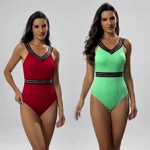 2024 New European and American Ribbon Swimsuit Womens Sports Quick-Drying Bikini Swimsuit bikini Wholesale ㏇L0514