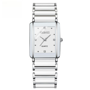 New Square Couple Watch Women Men Couple Watch Ceramic Strap fashion Set Quartz Watch