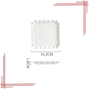 JCeramics Ceramic French Nordic Creative Pure White Pastry Food Salad Plate