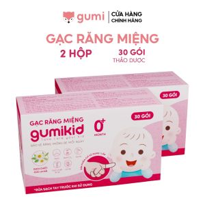 Gạc Rơ Lưỡi Gumi Tiêu Chuẩn 5SAO Làm Sạch Răng Lưỡi Nướu và Khoang Miệng Cho Bé - 30 Gói/Hộp