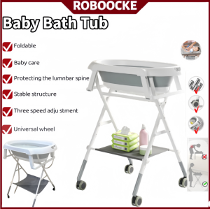 【SG✅】Adjustable Baby Bath Tub with Stand - Standing Foldable Baby Shower Stand Foldable Bath Tub for Baby 浴盘 儿童洗澡盆 洗澡盆