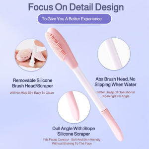 แปรงมาส์กทำความสะอาดผิวหน้าซิลิโคน 2-in-1 ขัดผิว ขัดรูขุมขน ฟิล์มโคลน เครื่องมือความงามแบบพิเศษ