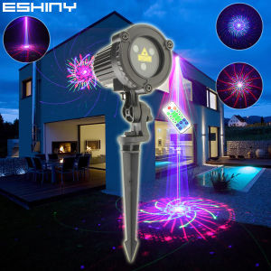 ESHINY B208 Outdoor Garden Landscape Light WF IP65 RGB Laser Moving 60 Patterns Projector Remote Xmas Party Wall Tree House Holiday Lamp