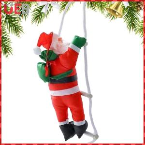 1pc Santa Claus Climbing Ladder Pendant Santa Claus Climbing Rope Pendants Santa Climbing Rope Ornament for Holiday Parties Tabletop and Fireplace