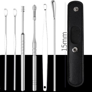 ชุดไม้แคะหูสแตนเลส 6 ชิ้น ไม้แคะหู ที่แคะหู ชุดแคะหู พร้อมกล่องใส่ ไม้แคะหูสแตเลส ไม่เป็นสนิม คุณภาพดี พร้อมส่ง