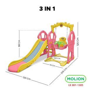 001-M1305 MOLION SNI Perosotan Ayunan Set Anak Karakter 3in1 5In1 Playground Berstandar