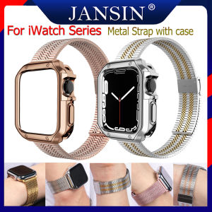 Strap For Apple watch 8 Band 45mm 41mm 44mm 40mm 42mm 38mm Stainless steel bracelet with case for i Watch series 8 7 5 6 se 4 3 2 1