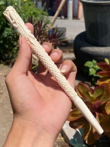 once pipa gg asli lokal ukiran naga alusan 20cm lobang mildevo