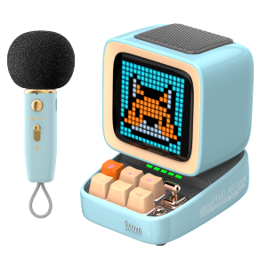 Divoom Ditoo-5M Pixel Display Bluetooth Speaker with Karaoke Mic Support–App-Controlled LED Display