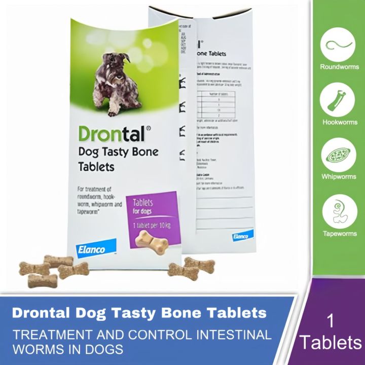 Drontal Dogs Tasty Bone Tablet tablets Ubat Cacing Anjing