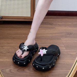 Thick-Soled Flip-Flops For Women Summer 2025 New Style Thick-Soled Floral Beach Sandals WomenS Slip-On Sandals For Outdoor Wear