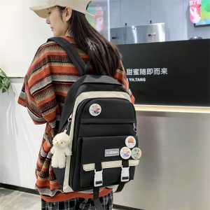 ( BISA COD ) Tas ransel sekolah viana sd smp sma gratis pin dan gantungan boneka