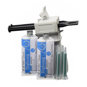 2pcs 50ml Epoxy Resin Glue Adhesives 1:1 AB Glues with 4pcs Static Mixing Nozzles and 50ml Manual Caulking 1:1 Glue Tool