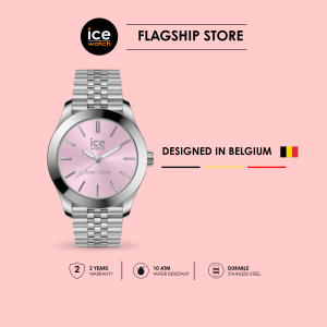 Ice-Watch ICE Steel Solar - Silver Light Pink (Small) | Solar Watch | Stainless Steel | 10 ATM Water Resistant | Women