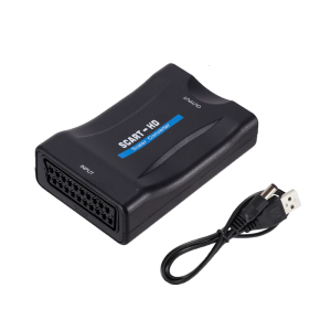 Portable SCART to Multimedia Interfaces 1080p Converter Improving Picture Quality on Modern Screens with USB Power Cable