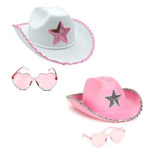 Cowgirl Mũ ngôi sao phụ nữ tiệc độc thân mũ cao bồi đạo cụ tiệc Cowgirl cosplay cho dự tiệc cho nữ mũ tiệc sinh nhật