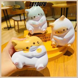 LEYOUFU New Cat Stress Squishy Toy PU Slow Rising Squeeze Antistress Ball Cartoon Table Ornaments Squishy Stress Reliever Toys