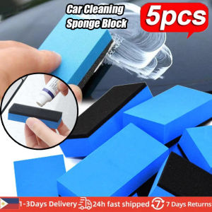5Pcs Car Cleaning Sponge Block Glass Coating Cleaning Wipe Sponge Block Glass Coating Plating Crystal Sponge Blue Square Sponge Car Wheel Cleaning Sponge