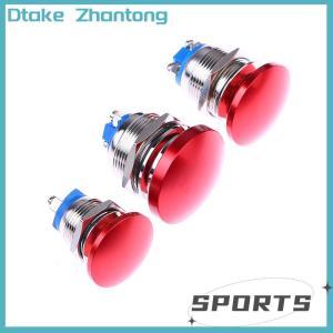 Dtake 1PC Waterproof IP65 SPST (ON)-Off 1NO 3A 250V With Screw Terminal 16 19 22MM Momentary Metal Mushroom Head Push Button Switch