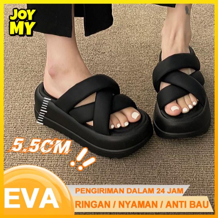 Sepatu sandal wedges wanita silang tinggi 5cm santai fashion EVA