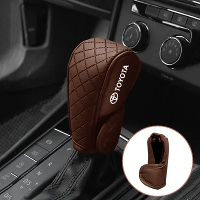 Anti-slip Car Leather Handle Gear Shift Boots Cover Stylish Car Decorations Car Shift Knob Covers for Toyota Camry Corolla Vios Hilux Innova Avanza Yaris