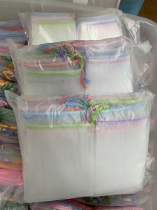 ถุงตาข่ายใส่สบู่ แพ็ค 50 ใบ เกรด AAA งานไทยพรีเมี่ยม คละสี M 10x12 cm L 10x15 cm