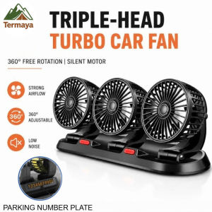 Termaya Portable 3-Head Car Cooling Fan 360° Air Conditioning Cooler Desktop Fan USB Mini Fan