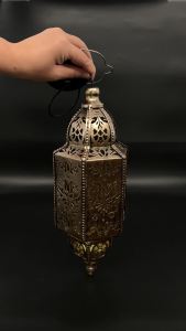 Solar Powered Solar Lantern Waterproof Lithium Battery Moroccan Lantern Hollowed-out Iron Art Solar Lighting Garden Decoration