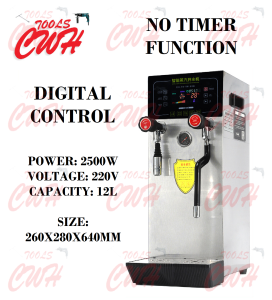 PRC 2200W 12L HOT WATER STEAMER BOILER MACHINE MILK FOAMER FROTHER MILK TEA COFFEE BOBBA BUBBLE TEA STEAM BOIL FOAM FROTH