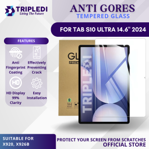 TRIPLEDI Tempered Glass For Samsung Galaxy Tab S10 Ultra 14.6 Inch 2024 TD3301 Anti Gores Screen Guard 9H Hardness Pelindung Layar Tablet Scratch Protector SM-X920 SM-X926B