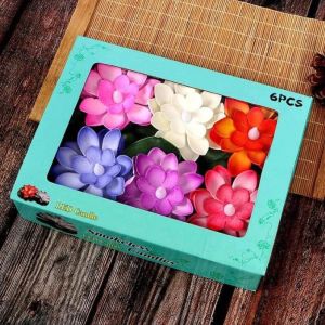BHQ Artificial Deepavali Floating Water Lotus Lamp Waterproof Lotus Candle Lamp Home Decor-6PCS